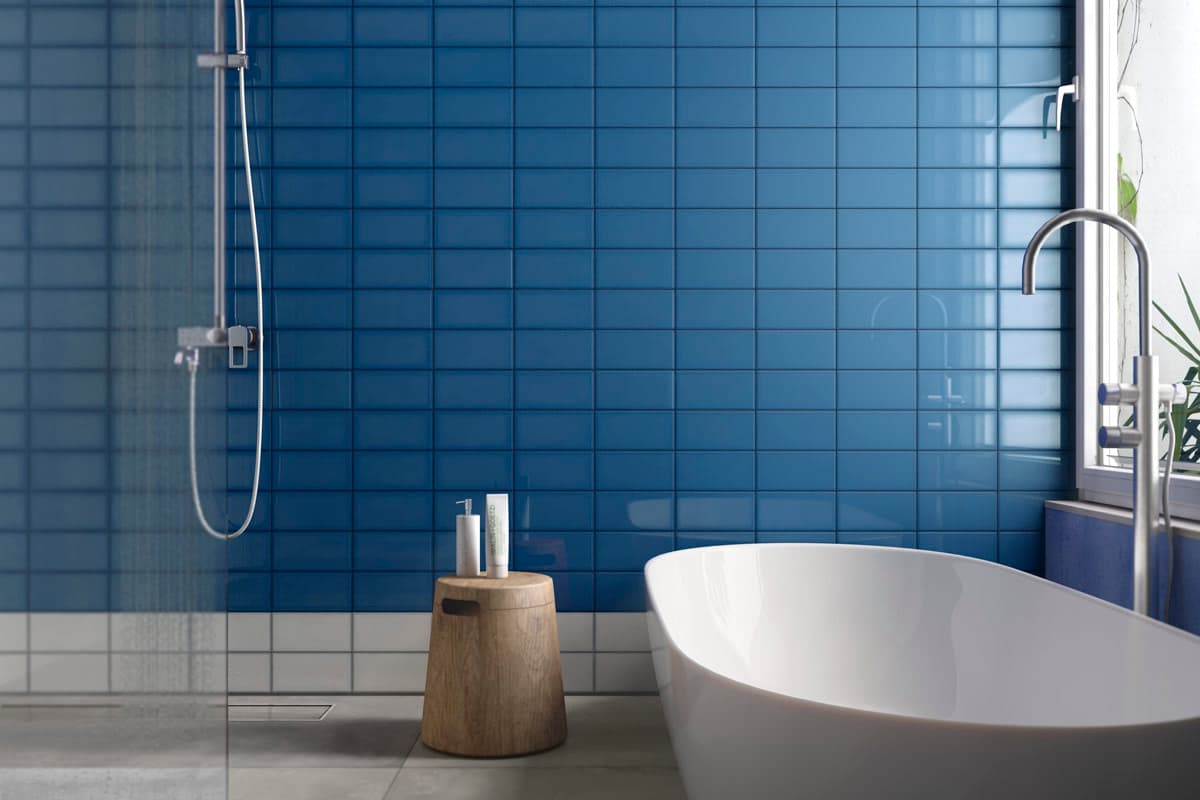  Matte Blue Ceramic Tile; Flat Solid Surfaces Extremely Tough 