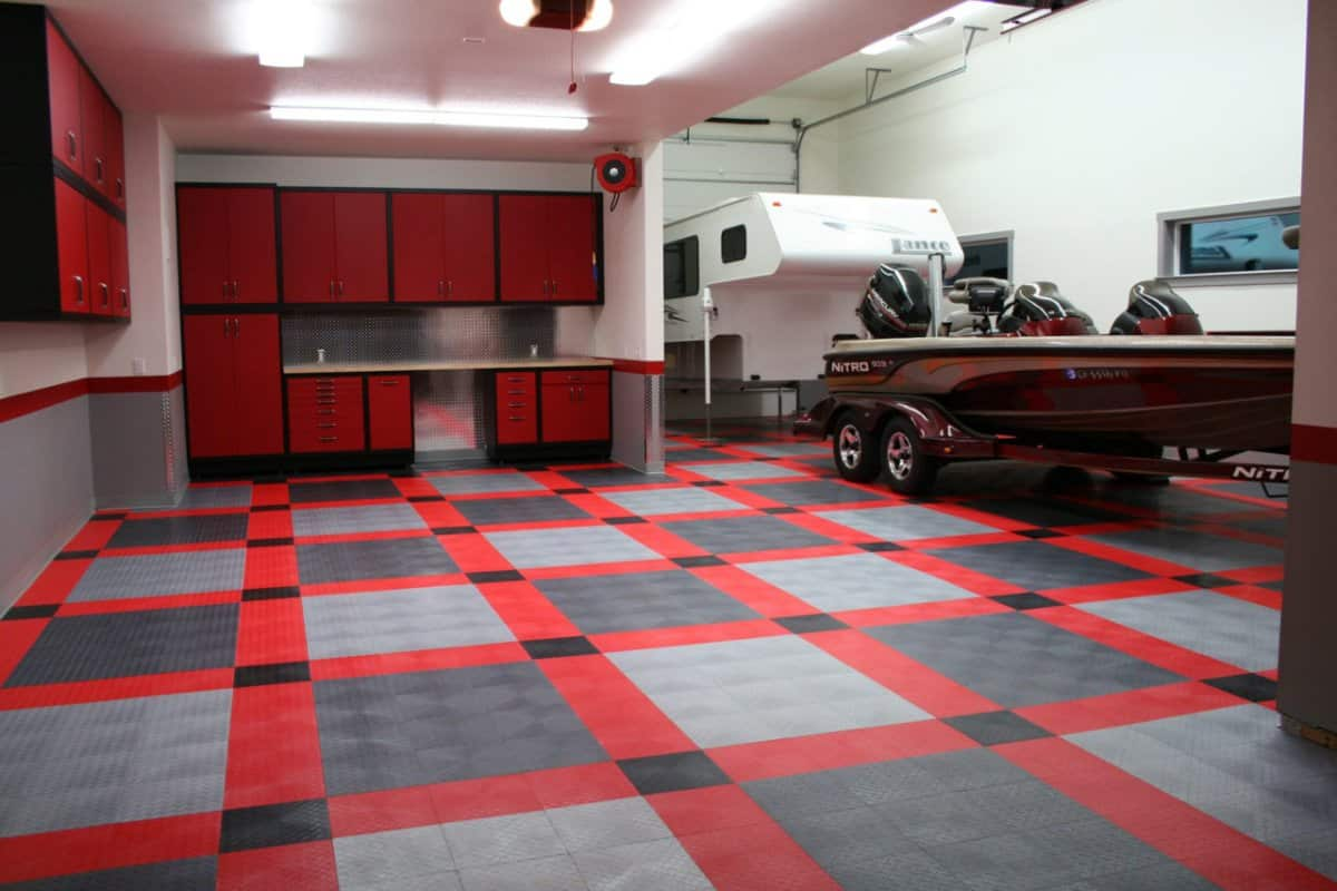  Garage Ceramic Tiles; Water Chemicals Resistant 3 Colors Black White Red 