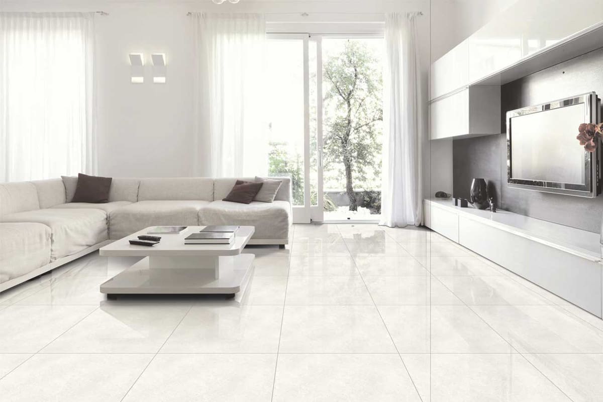  Glazed Porcelain Ceramic Tile; Square Rectangular Shapes Scratch Resistant 