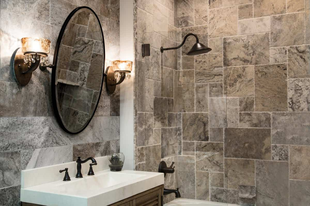  Oyster Travertine Tiles; Gray Cream White Color Yard Bathroom Floor Usage 