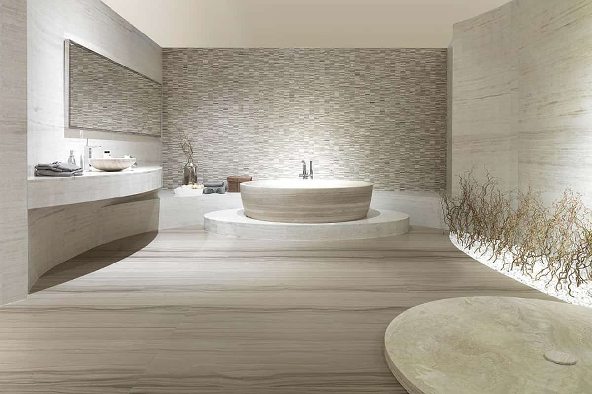  Matt Travertine Tiles; Smooth Surface 4 Color Yellow Brown Gray Red 