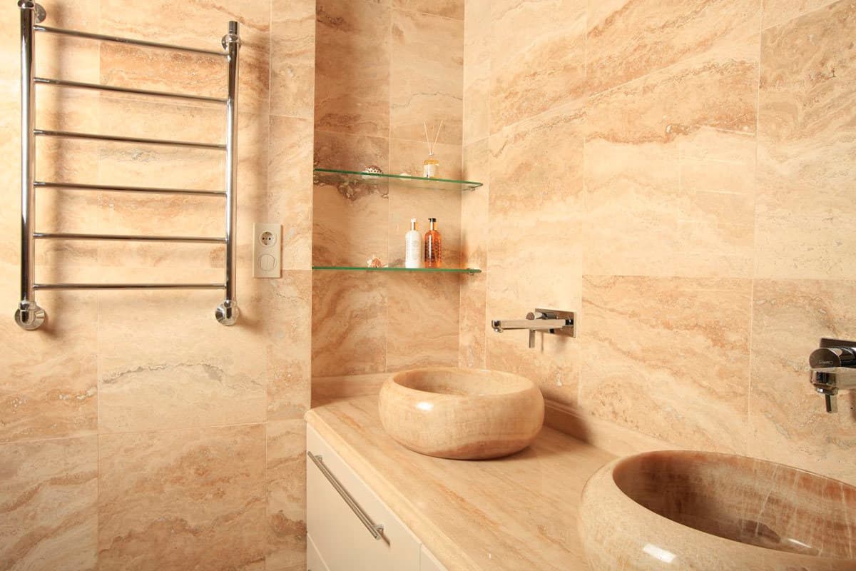  B&Q Travertine Tiles; Tumbled Honed Filled Surface 4 Colors Beige Brown Grey White 