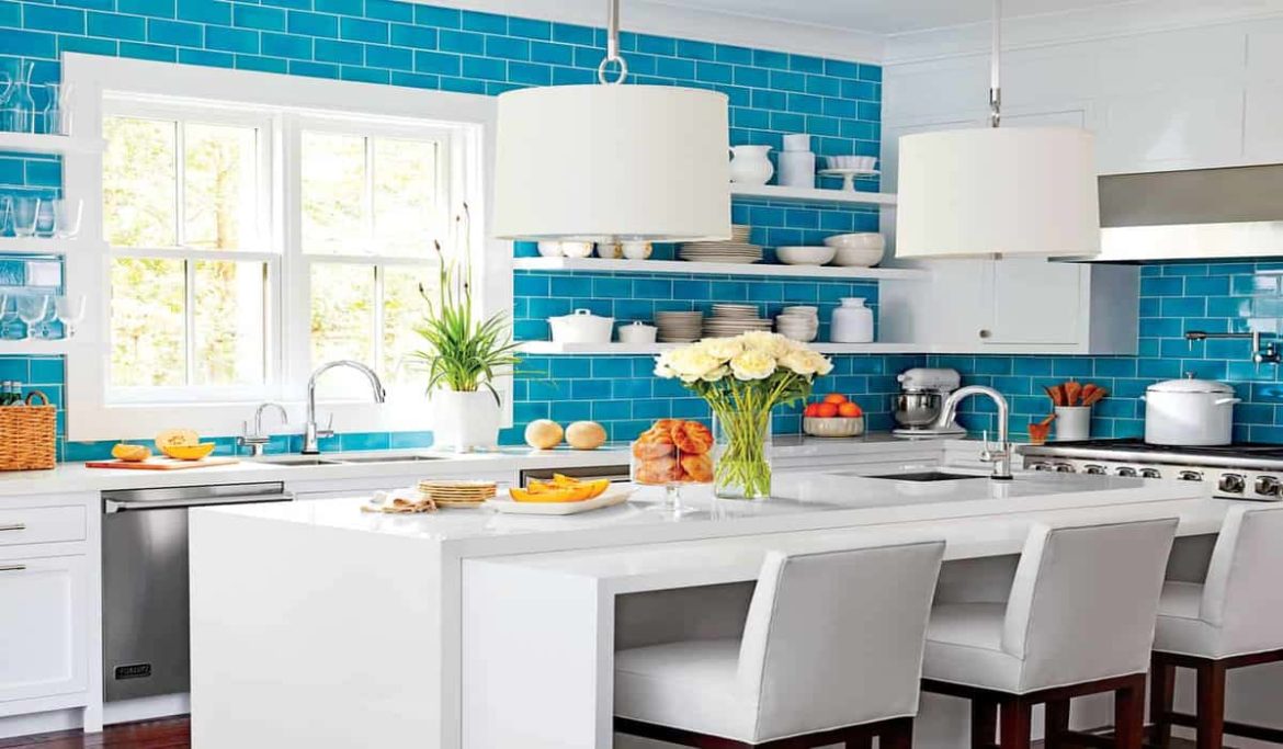 blue kitchen backsplash tile | Buy at a cheap price