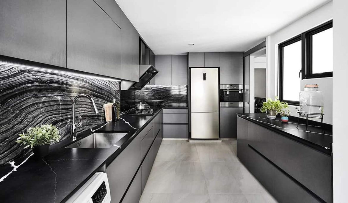 modern black kitchen backsplash price add a refined feel to space