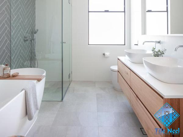 Buy large or small tiles in bathroom + best price