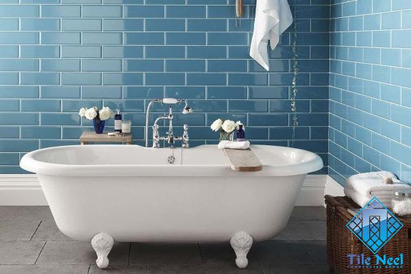 Large blue bathroom wall tiles + best buy price